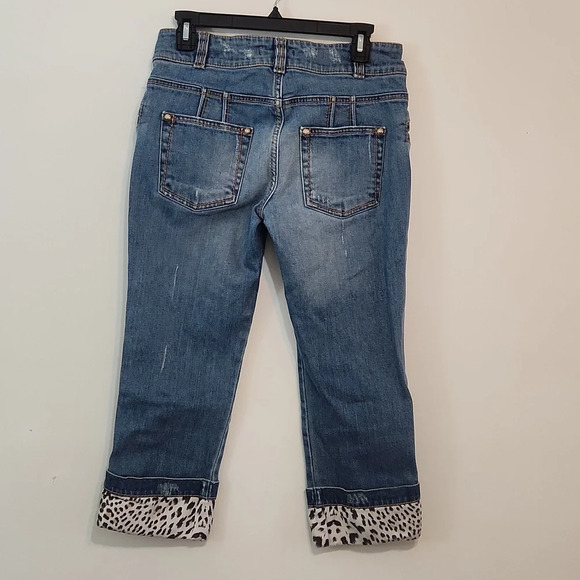 Vintage Roberto Cavalli Capri Jeans Leopard print Size 44 (italian) 8 in US - Picture 5 of 5
